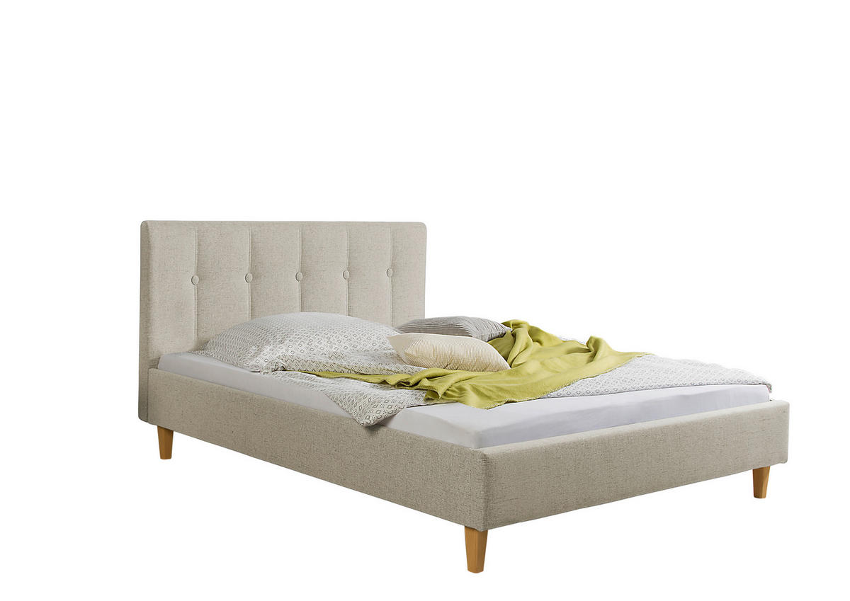 POLSTERBETT  in Beige,  - Beige/Naturfarben, MODERN, Holz/Textil (105/99/216cm) - Livetastic