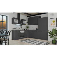 ECKKÜCHE 225/275 cm  in Dunkelgrau  - Edelstahlfarben/Dunkelgrau, Design, Holzwerkstoff/Metall (225/275cm) - Pino