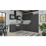 ECKKÜCHE 225/275 cm  in Dunkelgrau  - Edelstahlfarben/Dunkelgrau, Design, Holzwerkstoff/Metall (225/275cm) - Xora