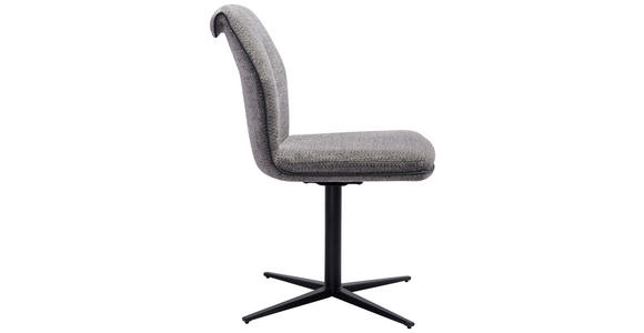 STUHL in Eisen Mikrofaser Metall, Textil - Schwarz/Grau, Design, Textil/Metall (48/88/63cm) - Novel