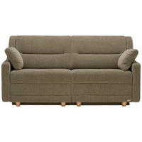 SCHLAFSOFA  mit Typenauswahl, Fußauswahl, Stoffauswahl, Liegefunktion, Sitzqualitäten, Schlafen auf Sitzhöhe, Hocker erhältlich, Rückenfutter Chenille Olivgrün  - Buchefarben/Olivgrün, KONVENTIONELL, Holz/Textil (184/88/91cm) - Sedda
