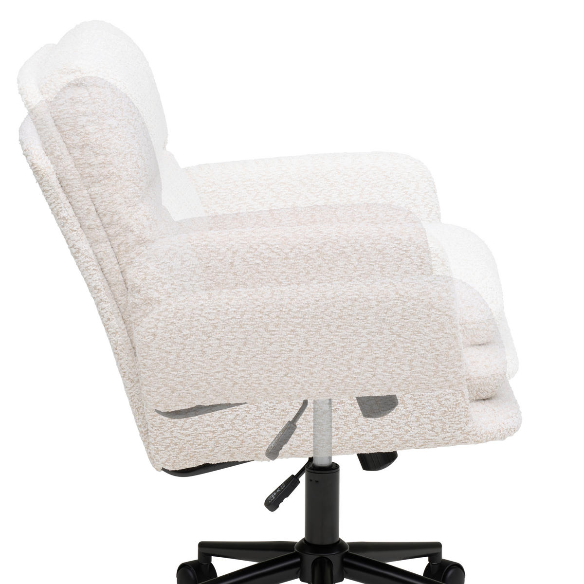 OTOČNÁ ŽIDLE, buklé, černá, béžová - černá/béžová, Moderní, kov/textil (58/86/96/65cm) - MID.YOU