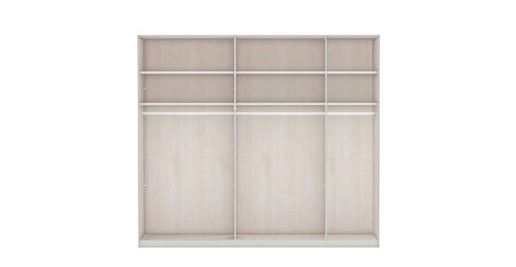 KLEIDERSCHRANK 250/236/58 cm 5-türig Weiß, Grau - Schieferfarben/Weiß, KONVENTIONELL, Glas/Holzwerkstoff (250/236/58cm) - Novel