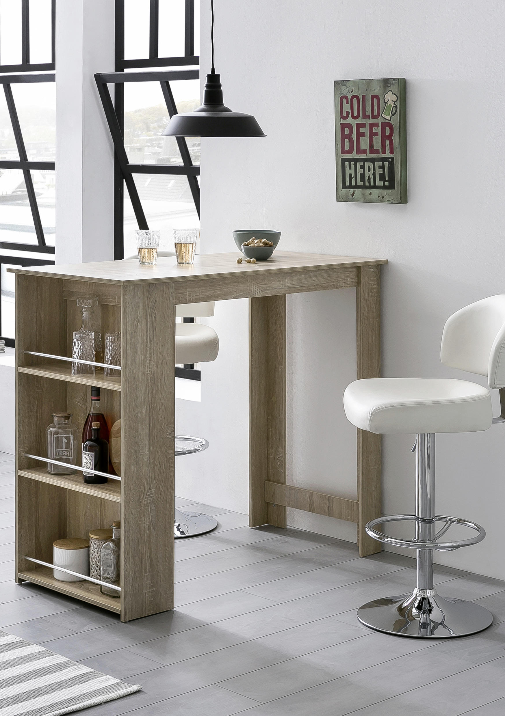BARTISCH in Holzwerkstoff 120/60/107,5 cm   - Sonoma Eiche, Basics, Holzwerkstoff (120/60/107,5cm) - MID.YOU