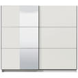 SCHWEBETÜRENSCHRANK 236,5/210/62,5 cm 2-türig Weiß  - Schwarz/Weiß, Basics, Glas/Holzwerkstoff (236,5/210/62,5cm) - Xora