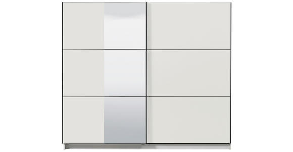 SCHWEBETÜRENSCHRANK 236,5/210/62,5 cm 2-türig Weiß - Schwarz/Weiß, Basics, Glas/Holzwerkstoff (236,5/210/62,5cm) - Xora