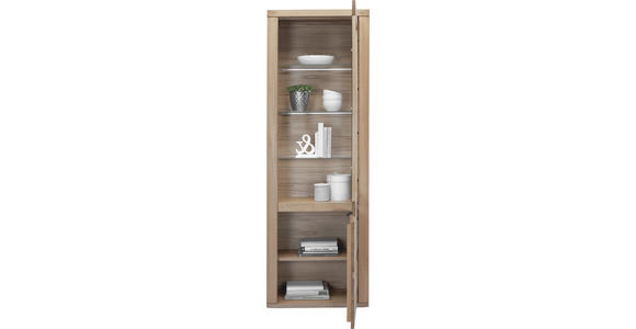 VITRINE Alteiche 66,4/203,6/37,7 cm - Alteiche/Grau, KONVENTIONELL, Glas/Holz (66,4/203,6/37,7cm) - Voleo