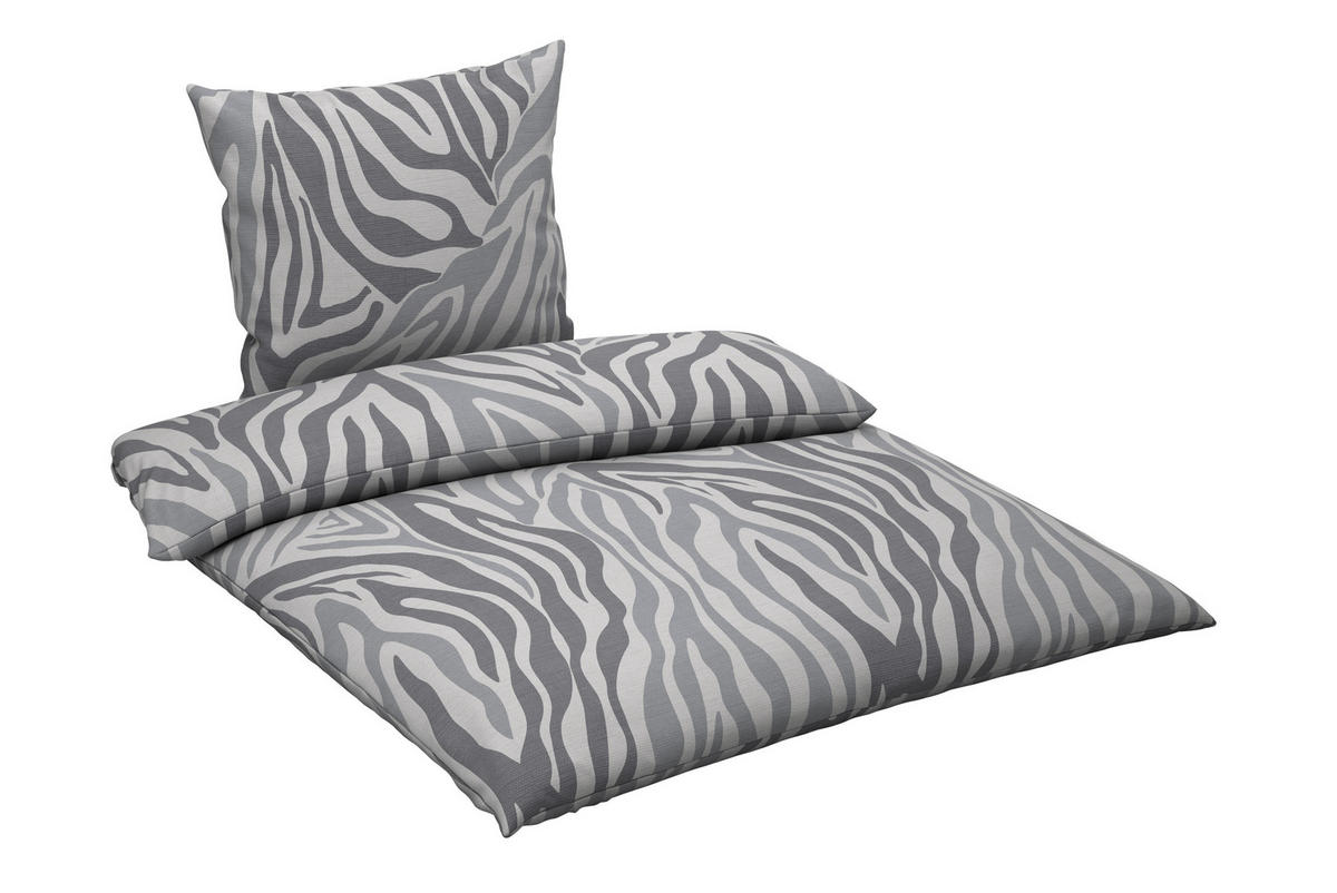 BETTWÄSCHE Flanell 155/220 cm  - Grau, Textil (155/220cm) - Novel