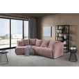 ECKSOFA  in Chenille Rosa  180/315 cm  - Schwarz/Rosa, MODERN, Kunststoff/Textil (180/315cm) - Hom`in
