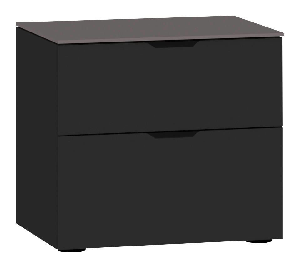 NACHTSCHRANK 45/42/43 cm  - Dunkelgrau/Schwarz, Design, Glas/Holzwerkstoff (45/42/43cm) - Jutzler