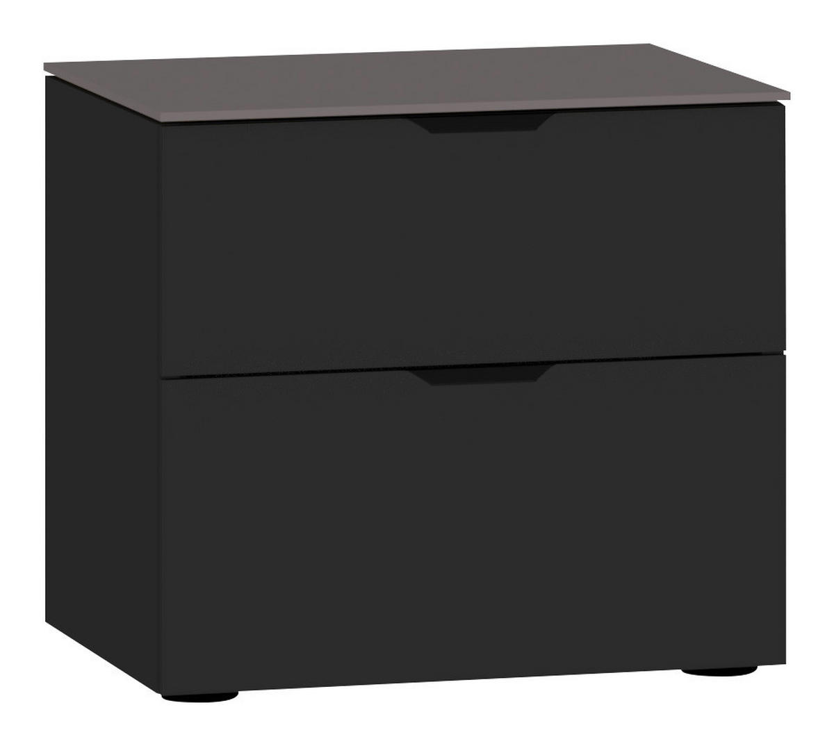 NACHTKÄSTCHEN 45/42/43 cm  in Schwarz, Dunkelgrau  - Dunkelgrau/Schwarz, Design, Glas/Holzwerkstoff (45/42/43cm) - Jutzler