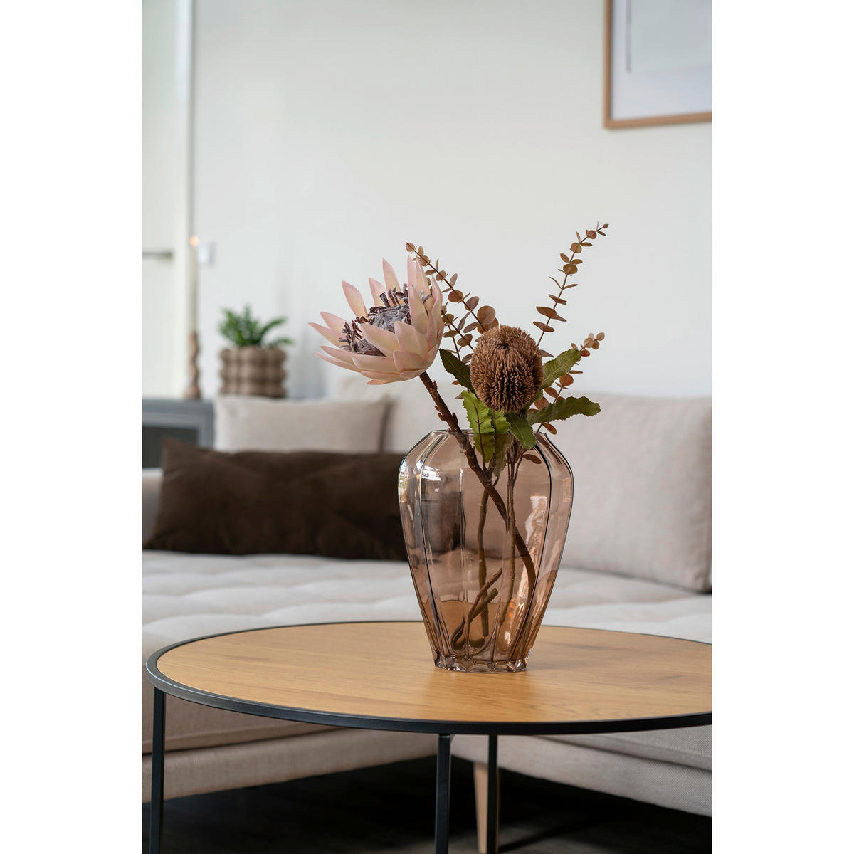 VASE 29 cm  - Braun, Design, Glas (22/29/22cm)