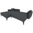 ECKSOFA in Cord Dunkelgrau  180/253 cm  - Dunkelgrau/Schwarz, KONVENTIONELL, Textil/Metall (180/253cm) - Carryhome