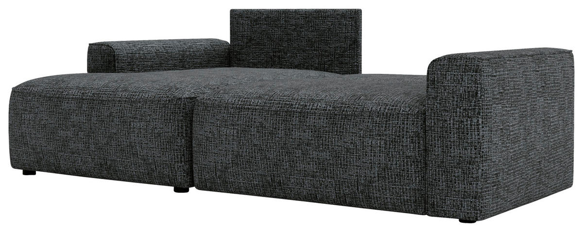 ECKSOFA in Chenille Anthrazit  - Anthrazit/Schwarz, Design, Kunststoff/Textil (144/233cm) - Livetastic