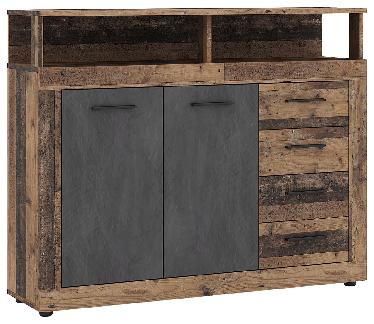 KOMMODE  in 119,5/96,8/32 cm  - Alteiche/Anthrazit, Design, Holzwerkstoff/Kunststoff (119,5/96,8/32cm) - MID.YOU