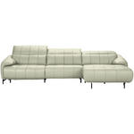 ECKSOFA in Echtleder Weiß  313/165 cm  - Schwarz/Weiß, Design, Leder/Metall (313/165cm) - Emilio Belluti