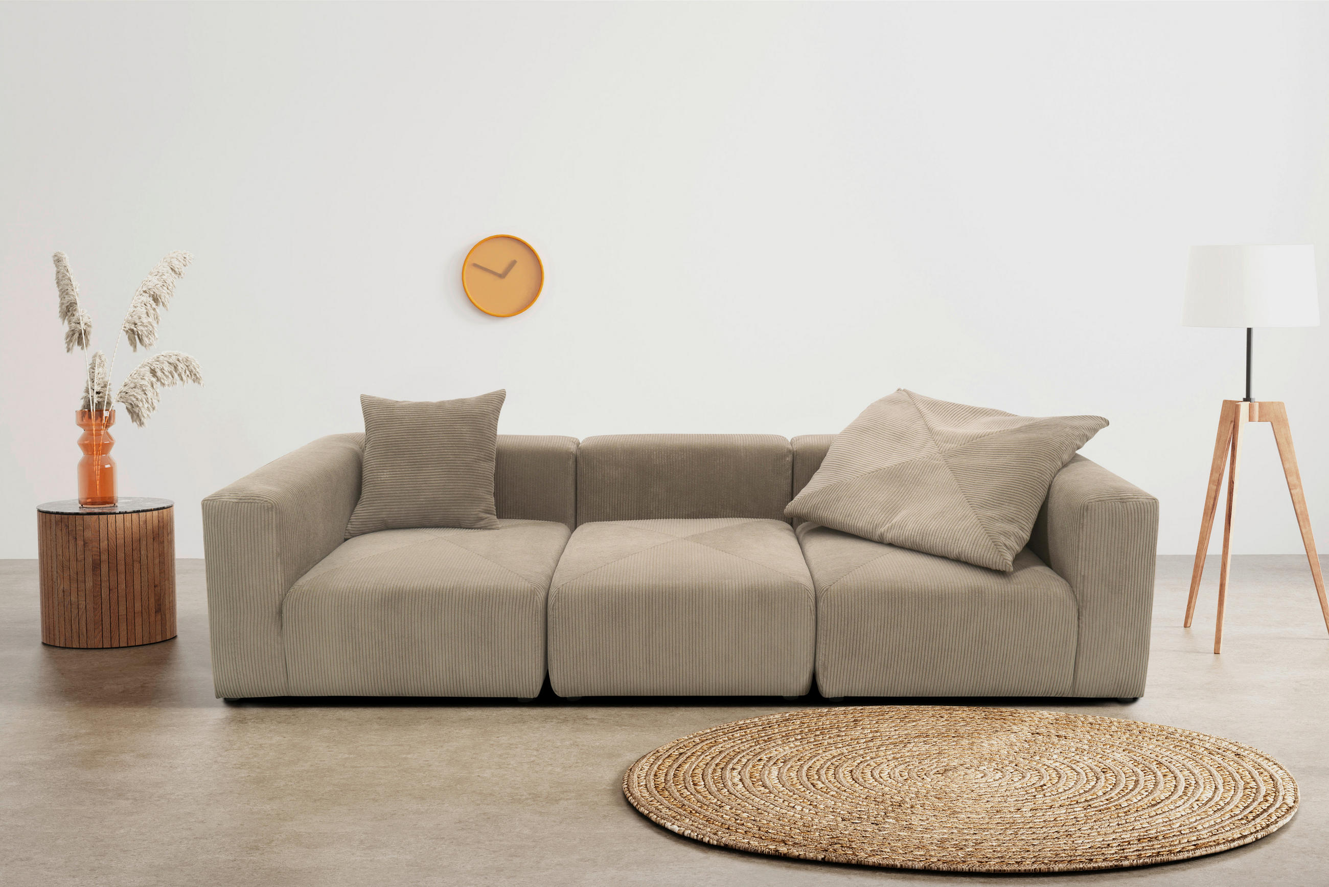 SOFAELEMENT Cord, Mikrofaser Schlammfarben  - Schlammfarben/Schwarz, Design, Kunststoff/Textil (85/69/108cm) - MID.YOU