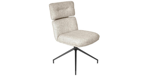 STUHL  in Eisen Webstoff Metall, Textil  - Beige/Schwarz, Design, Textil/Metall (50/92/64,5cm) - Dieter Knoll