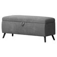BETTBANK 145/45/50 cm   - Dunkelgrau/Schwarz, Trend, Holz/Textil (145/45/50cm) - Esposa