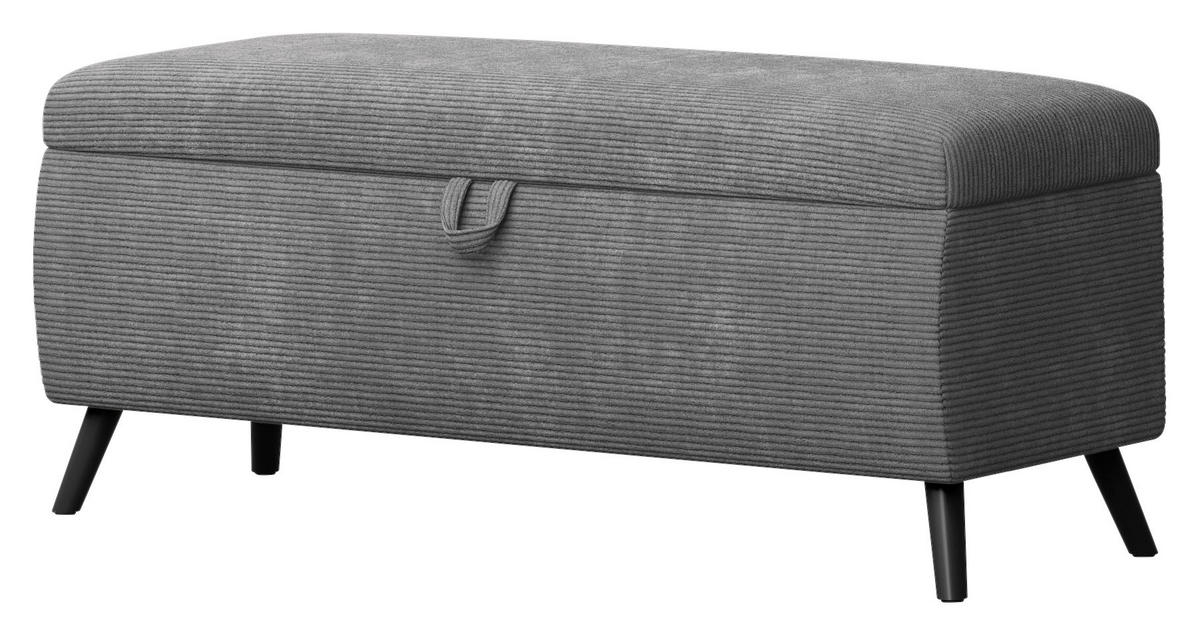 BETTBANK 145/45/50 cm   - Dunkelgrau/Schwarz, Trend, Holz/Holzwerkstoff (145/45/50cm) - Esposa