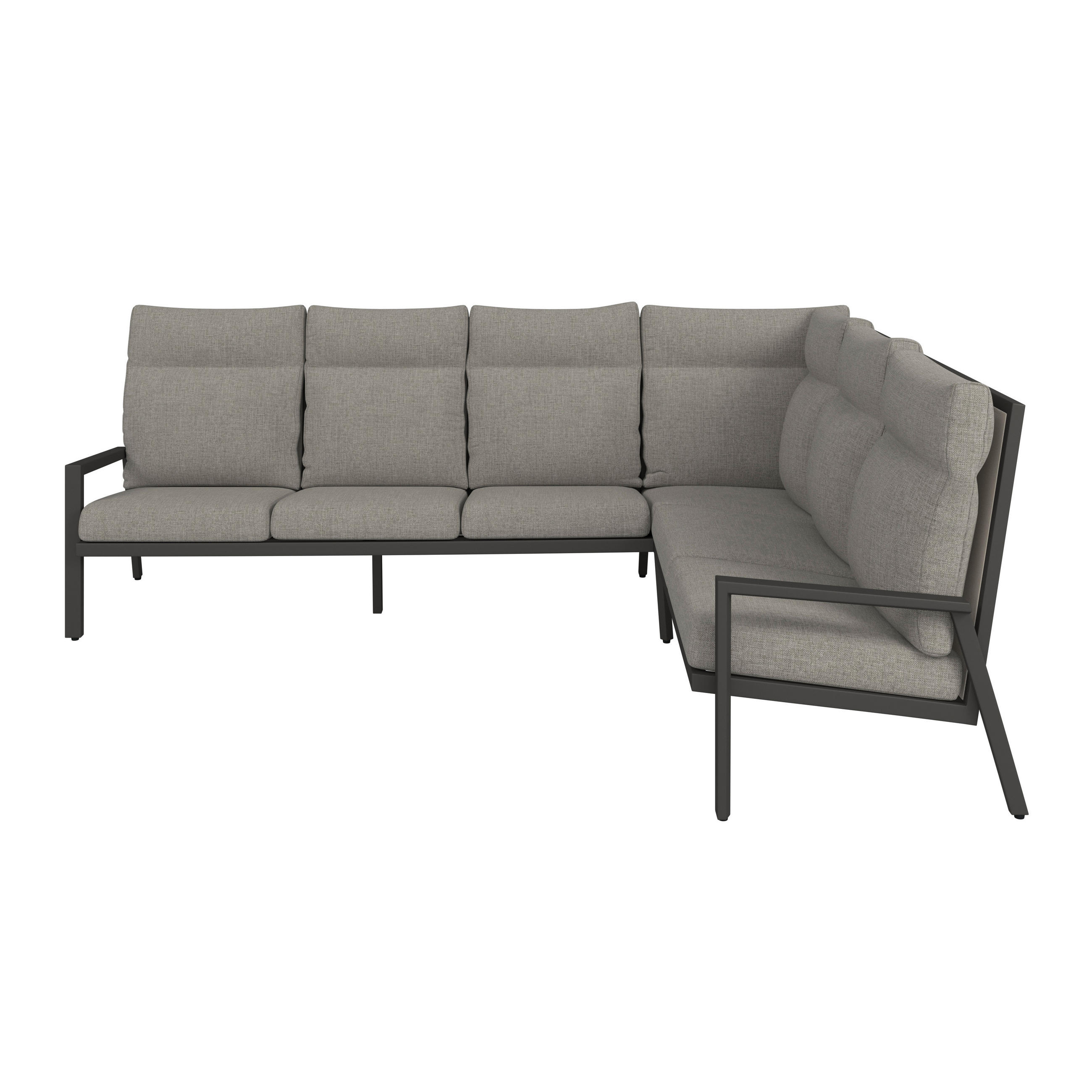 LOUNGE GARNITÚRA 3 részes  267/207 cm   - antracit/szürke, Design, textil/fém (267/207cm) - Amatio