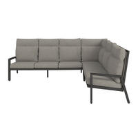 LOUNGEGARNITUR 267/207 cm Aluminium  - Anthrazit/Grau, Design, Textil/Metall (267/207cm) - Amatio