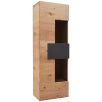 VITRINE V-Taurino Anthrazit, Eichefarben  65,2/194/44 cm  - Eichefarben/Anthrazit, Natur, Glas/Holz (65,2/194/44cm) - Voglauer