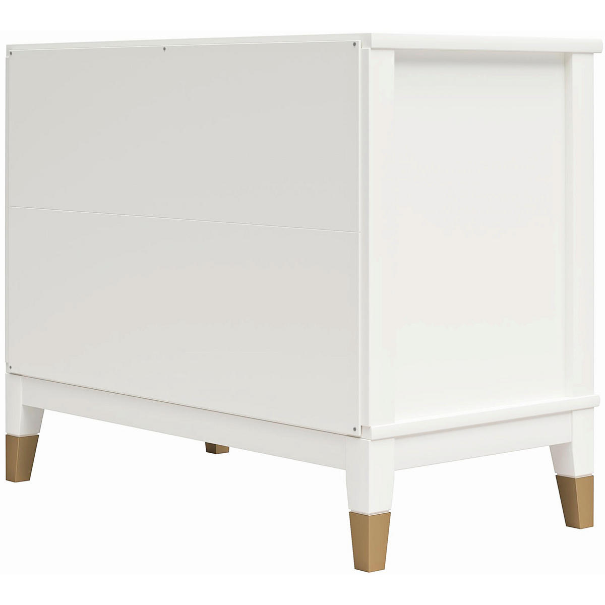 NACHTTISCH 74/60/39 cm  in Weiß  - Messingfarben/Weiß, Design, Holzwerkstoff/Metall (74/60/39cm) - MID.YOU