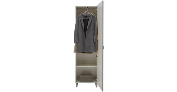 GARDEROBENSCHRANK 52/192/36 cm  - Grau, Design, Holzwerkstoff/Metall (52/192/36cm) - Dieter Knoll