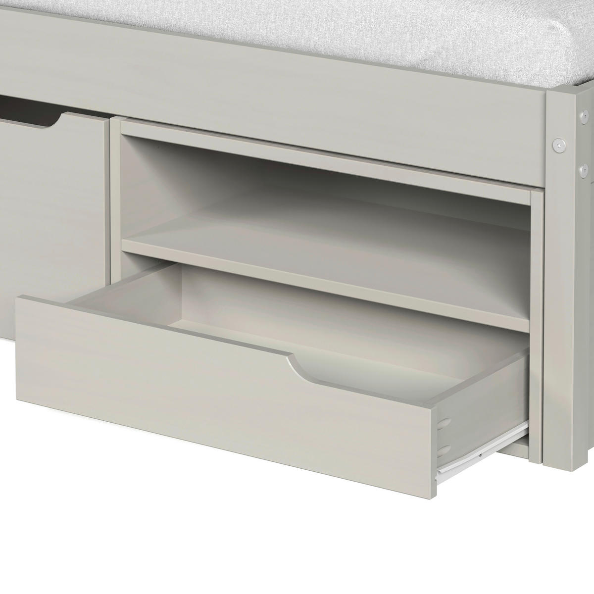 STAURAUMBETT 90/200 cm  in Taupe  - Taupe/Naturfarben, MODERN, Holz/Holzwerkstoff (90/200cm) - MID.YOU