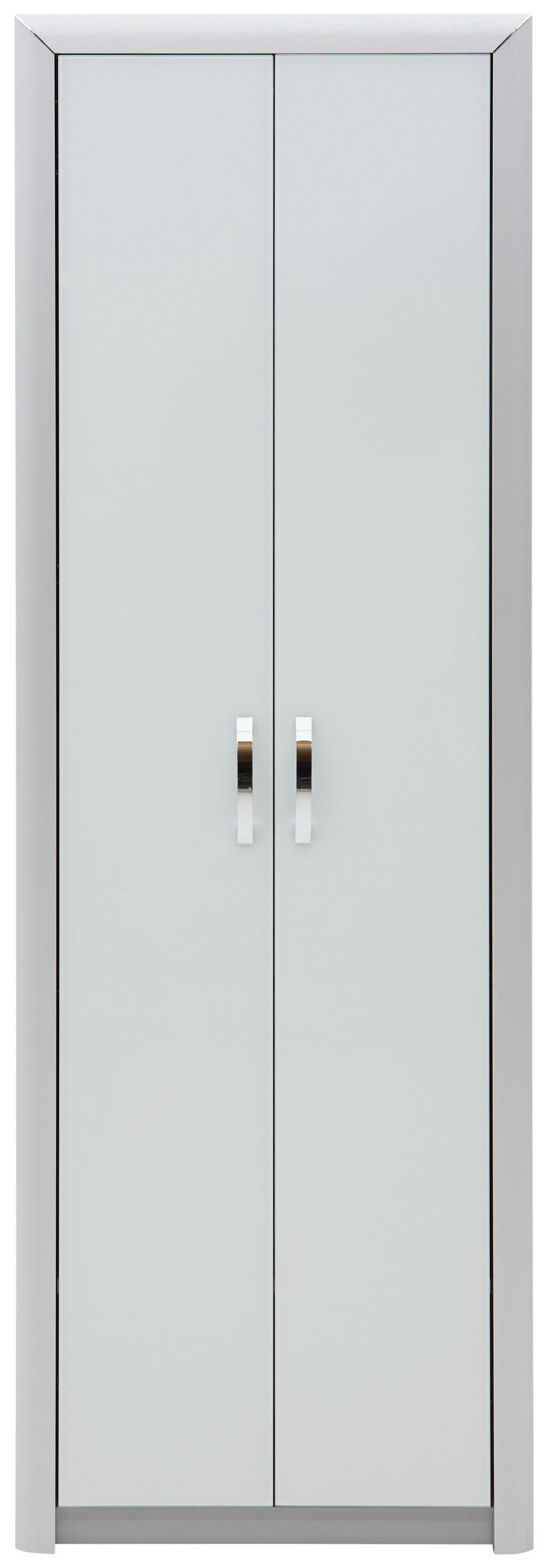 GARDEROBENSCHRANK 66/195/33 cm  - Alufarben/Weiß, Design, Glas/Holzwerkstoff (66/195/33cm) - Dieter Knoll
