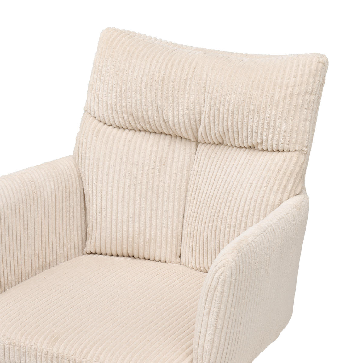 ARMLEHNSTUHL  Sitzfläche 180° drehbar, automatische Rückholfunktion Cord  - Beige/Creme, MODERN, Textil/Metall (57/89/67cm) - MID.YOU