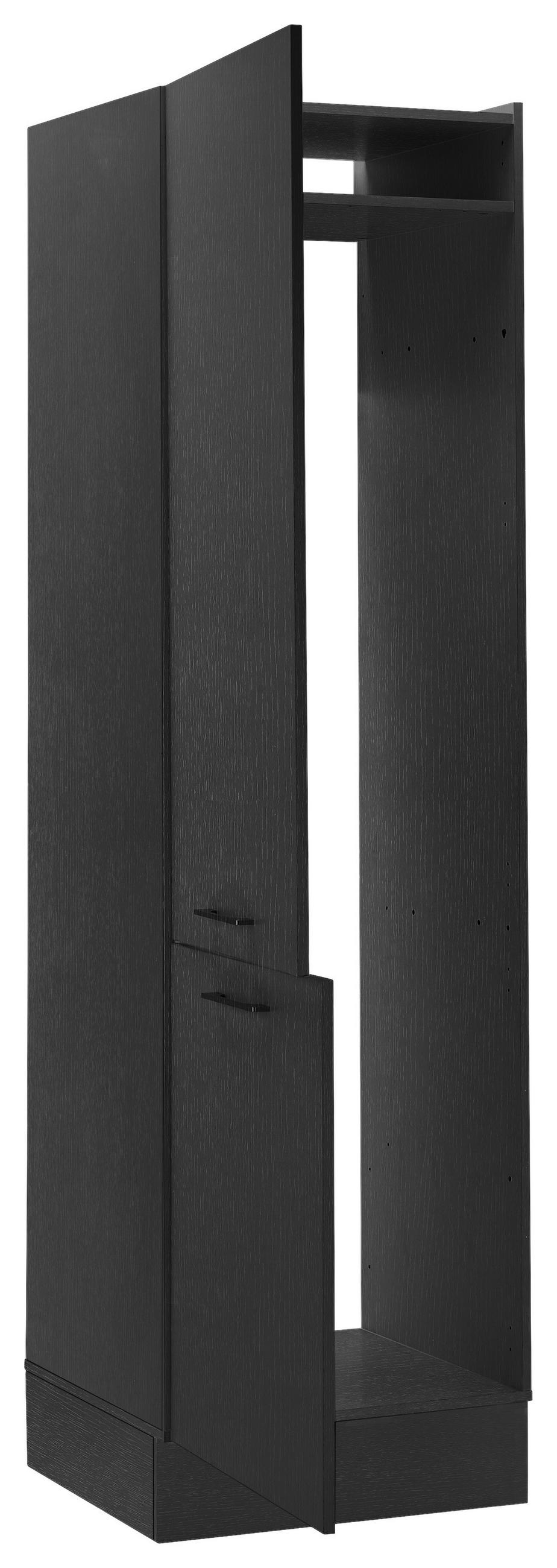GERÄTEUMBAUSCHRANK 60/211/57 cm  in Schwarz  - Schwarz, Trend, Holzwerkstoff/Metall (60/211/57cm) - MID.YOU