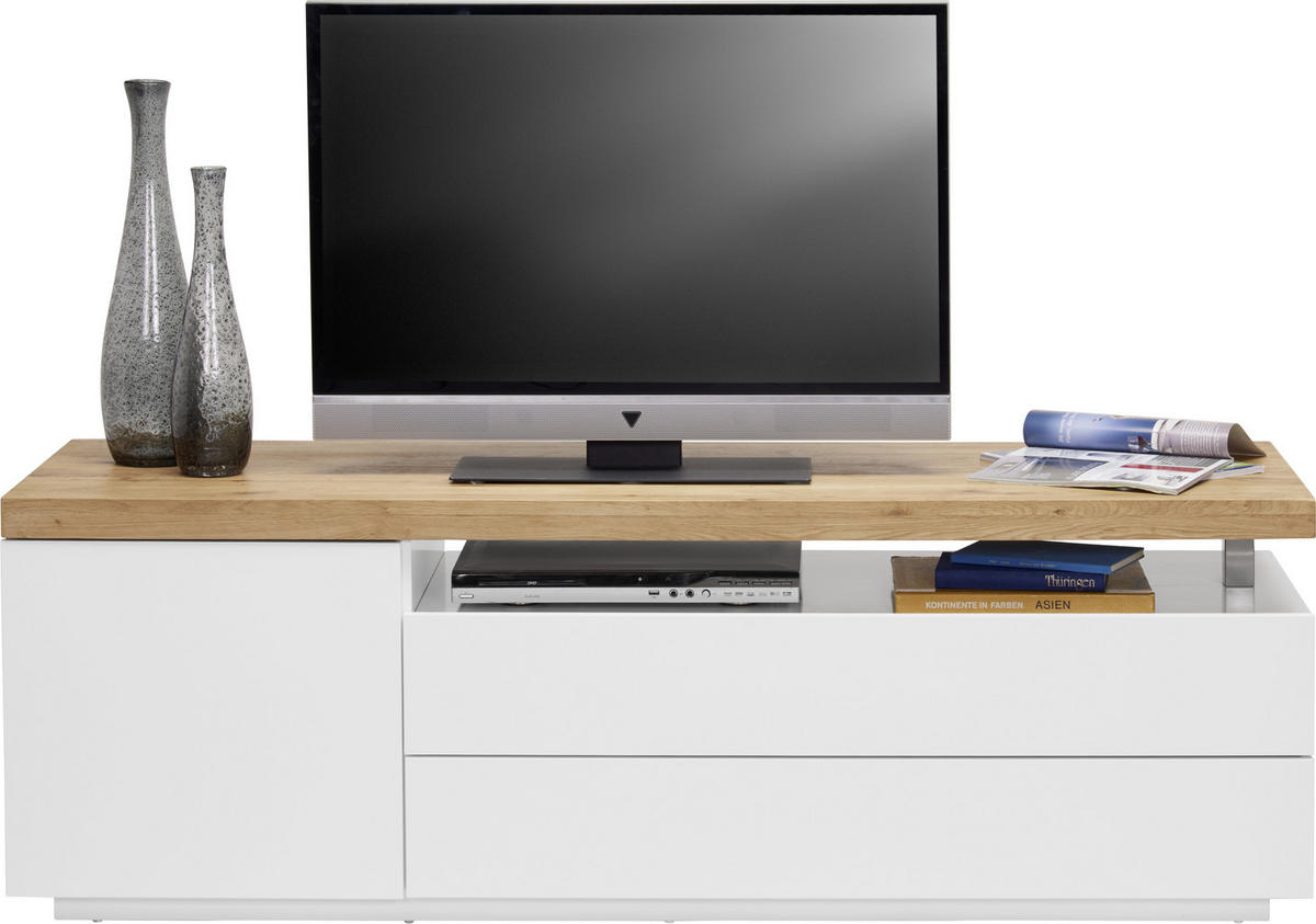 LOWBOARD  in 160/53,5/47 cm  - Eichefarben/Weiß, Design, Holz/Holzwerkstoff (160/53,5/47cm) - Novel