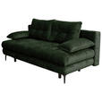 SCHLAFSOFA  mit Liegefunktion, Schlafen auf Sitzhöhe, Rücken echt Chenille Dunkelgrün  - Dunkelgrün/Schwarz, KONVENTIONELL, Textil/Metall (203/94/96cm) - Carryhome
