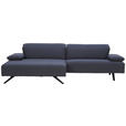 ECKSOFA in Flachgewebe Dunkelblau  - Anthrazit/Dunkelblau, Design, Textil/Metall (166/280cm) - Ambiente