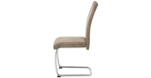 SCHWINGSTUHL in Mikrofaser - Chromfarben/Beige, KONVENTIONELL, Textil/Metall (43/98/59cm) - Carryhome