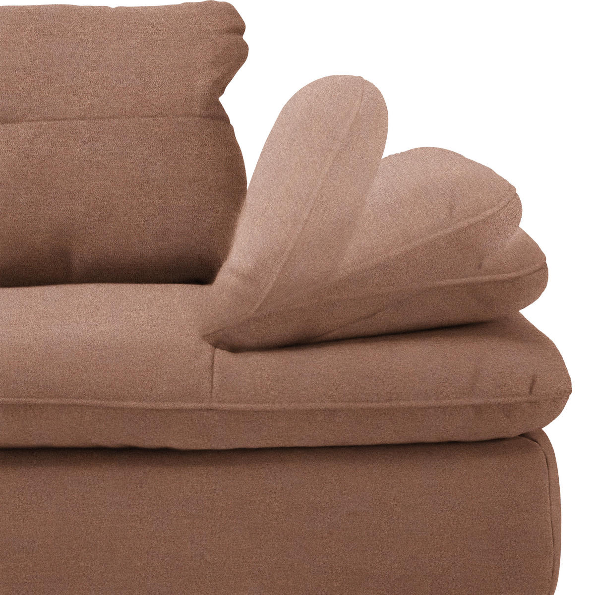 ECKSOFA in Flachgewebe Braun  271/344 cm  - Schwarz/Braun, Design, Textil/Metall (271/344cm) - Chilliano