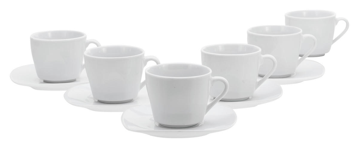 KÁVOVÁ SOUPRAVA, porcelán - bílá, Basics, keramika - Creatable