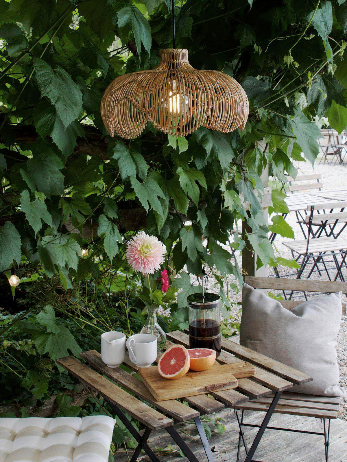 AUßENHÄNGELEUCHTE Belle 53/32/53 cm  - Beigebraun, Natur, Naturmaterialien (53/32/53cm) - PR Home