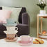 TASSENSET 8-teilig Keramik Porzellan Beige, Braun, Rosa, Türkis - Türkis/Beige, Design, Keramik (0,05l)