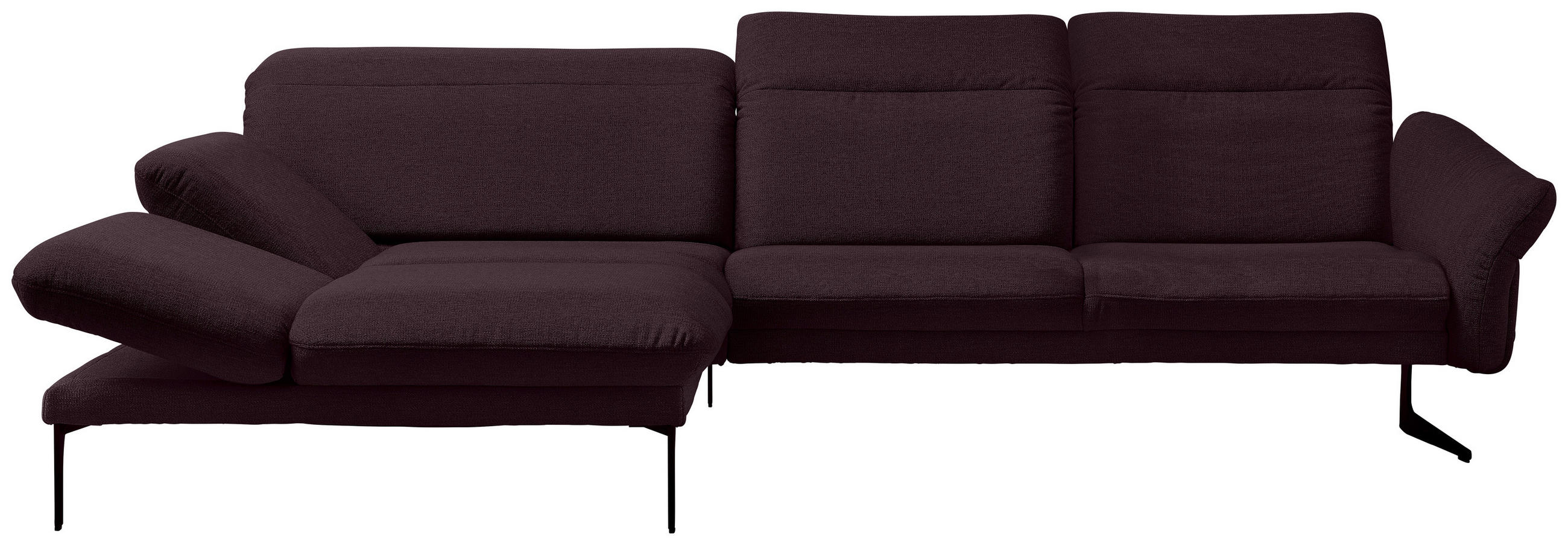 ECKSOFA in Webstoff Lila  - Anthrazit/Lila, Design, Textil/Metall (203/299cm) - Himolla