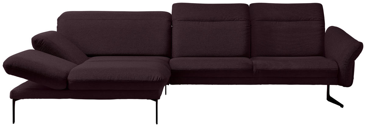 ECKSOFA in Webstoff Lila  - Anthrazit/Lila, Design, Textil/Metall (203/299cm) - Himolla