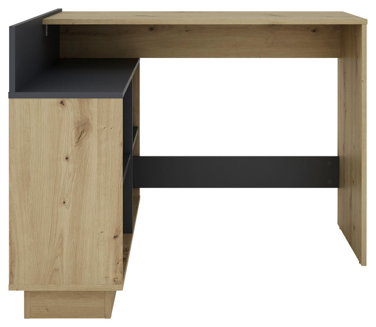 ECKSCHREIBTISCH 112/80/77,5 cm  in Graphitfarben, Eiche Artisan  - Graphitfarben/Eiche Artisan, MODERN, Holzwerkstoff (112/80/77,5cm) - MID.YOU