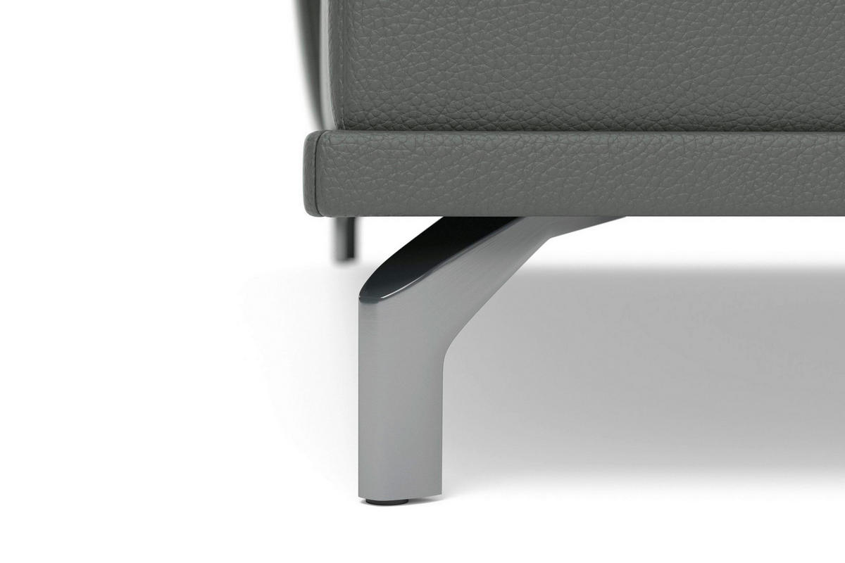 WOHNLANDSCHAFT COSTELLO E Anthrazit Echtleder  - Anthrazit/Schwarz, Basics, Leder/Textil (176/363/223cm) - Sit & More