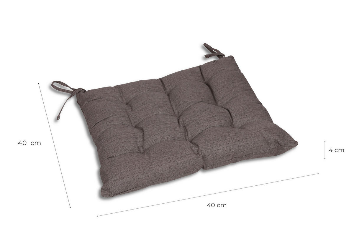 GARTENSITZKISSEN in Braun 40/40 cm  - Braun, Design, Textil (40/40cm)