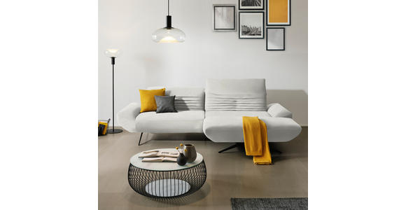 ECKSOFA  in Teddystoff Weiß  280/170-195 cm  - Schwarz/Weiß, Design, Textil/Metall (280/170-195cm) - Dieter Knoll