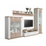 WOHNWAND Eichefarben, Weiß - Eichefarben/Schwarz, Design, Glas/Kunststoff (330,3/206/50cm) - Xora