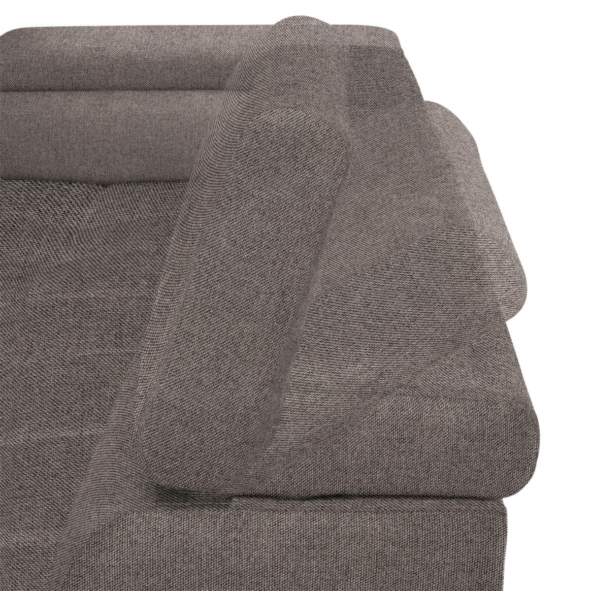 ECKSOFA in Webstoff Greige  - Greige/Schwarz, Design, Textil/Metall (177/270cm) - Welnova