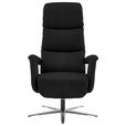 RELAXSESSEL in Leder Schwarz  - Edelstahlfarben/Schwarz, Design, Leder/Metall (76/119/86cm) - Dieter Knoll